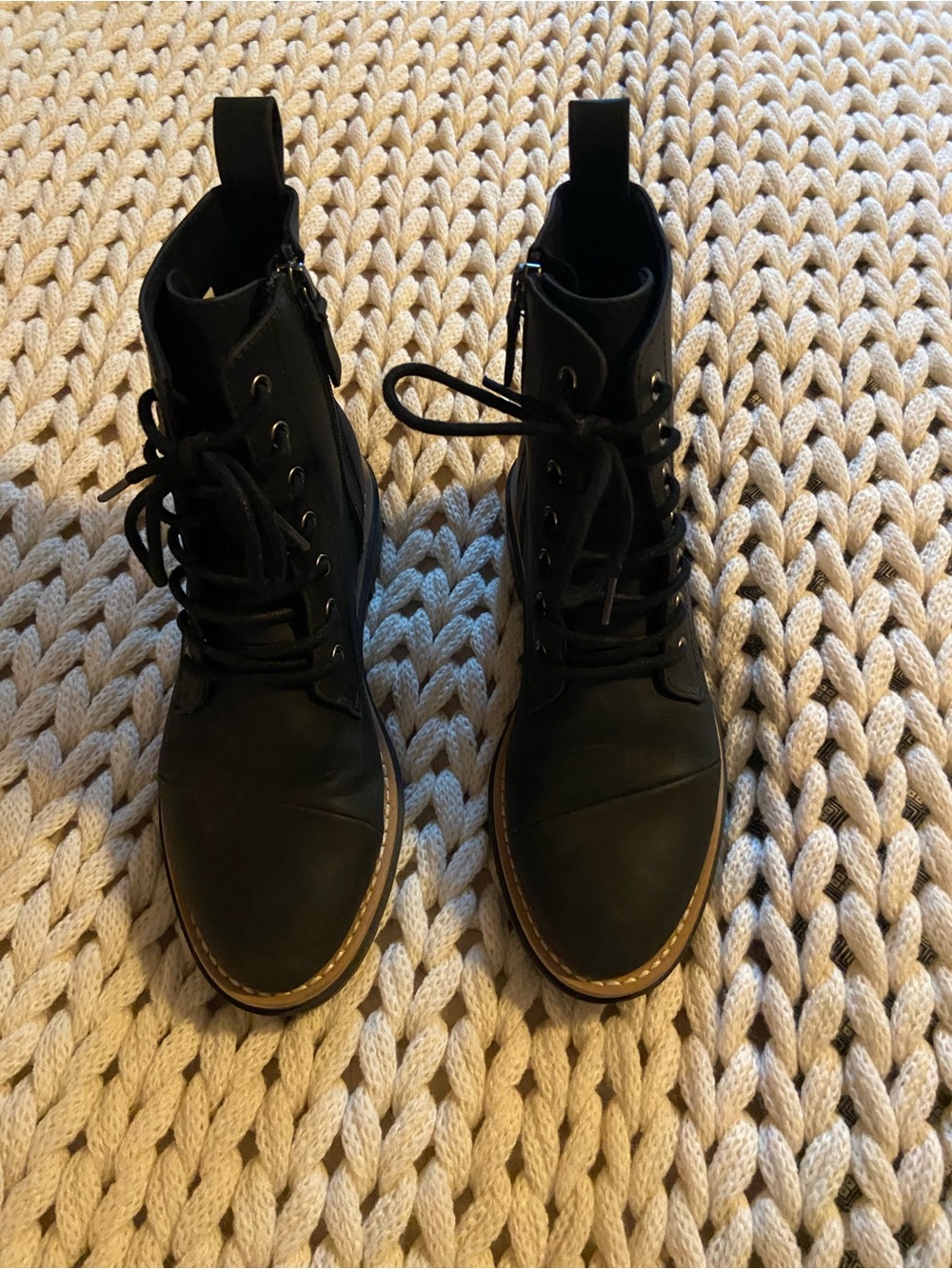 Women’s Black Lace-Up Combat Boots